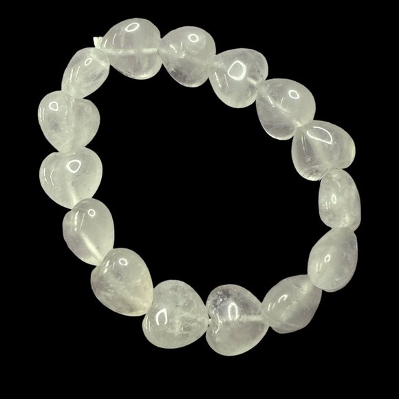 Clear Quartz Bracelet Heart Shaped bangle jewelry fashion accessories new - Picture 3 of 7
